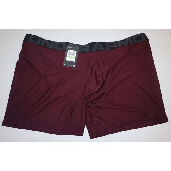 Under Armour 1332663 602 Men's Sz 5XL Maroon/Black Tech 6" Boxerjock Briefs - Picture 3 of 3